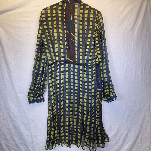 Patricia Schmidt Green Blue Patterned Bathing Suit Swim Cover Up Size Medium - Picture 6 of 9